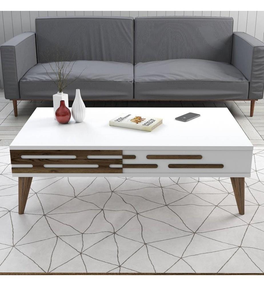 Ensemble de meubles de salon, blanc, panneau de particules mélaminé