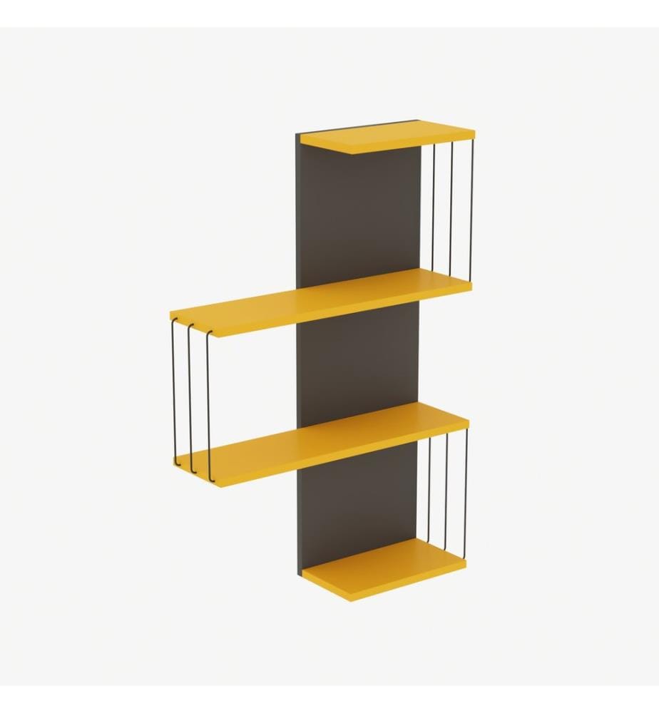 Giallo, Mensole A Parete, 96X64X19 cm, Piastra Di Particelle Con Rivestimento Melamina