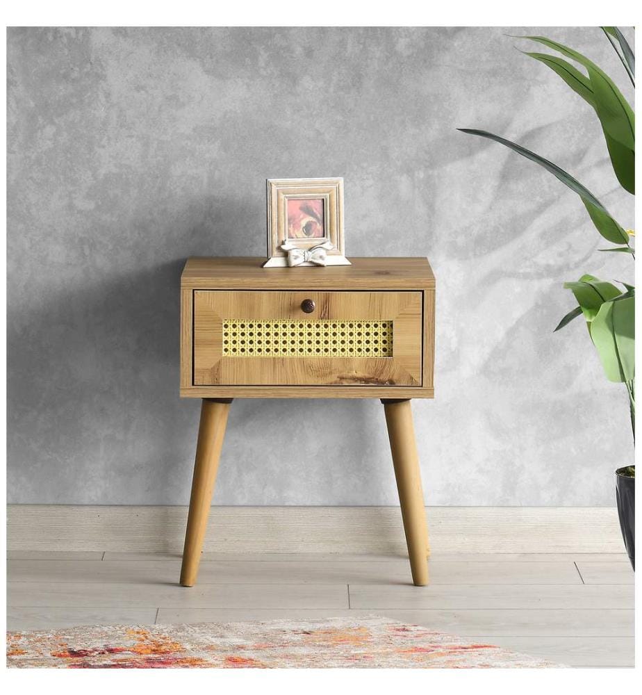 Nightstand, Oak, Melamine Coated Particle Board