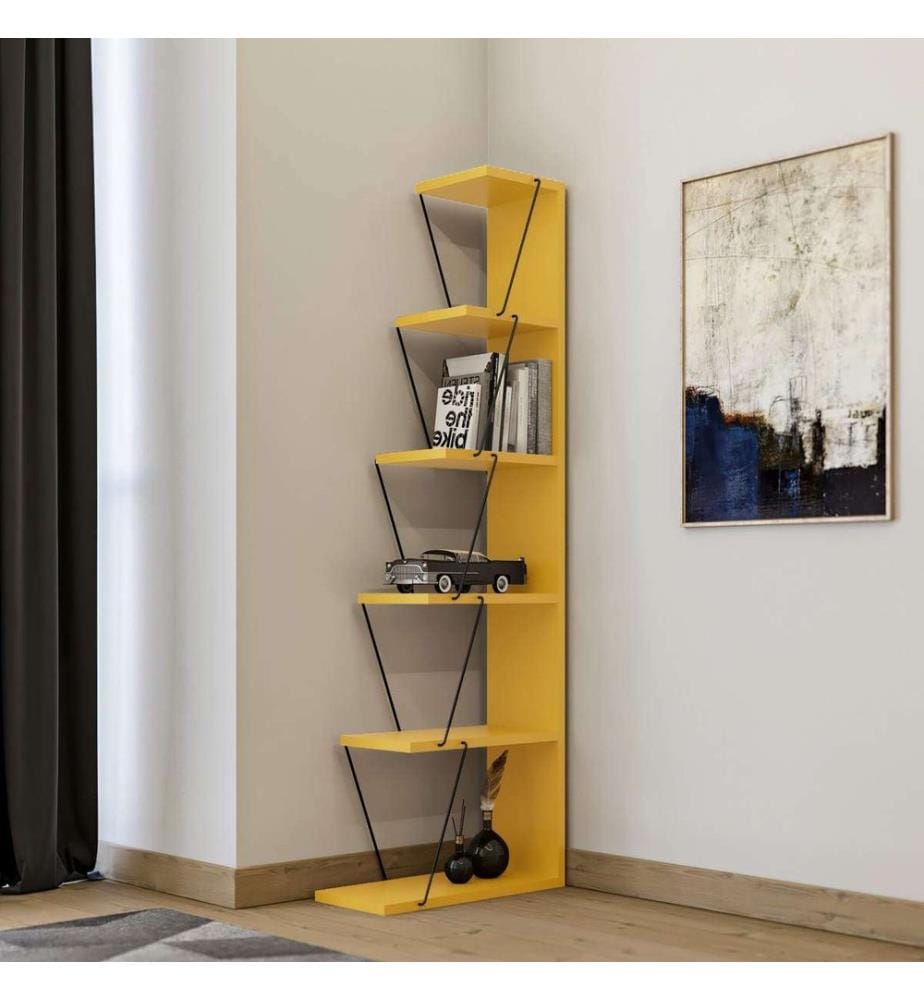 Giallo, Nero, Scaffali, 150X50X22 cm, Piastra Di Particelle Con Rivestimento A Melamina