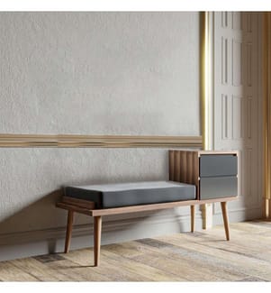 Hall Stand, WalnutAnthracite, Melamine Coated Particle Board