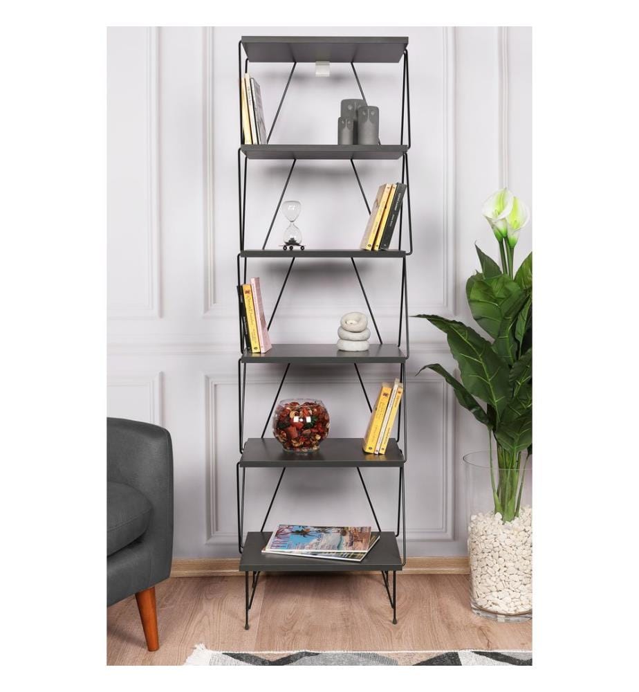 Antracite, Librerie, 165X48X31 cm, Piastra Di Particelle Con Rivestimento Melamina
