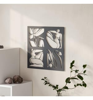 Objet décoratif, noir, métal