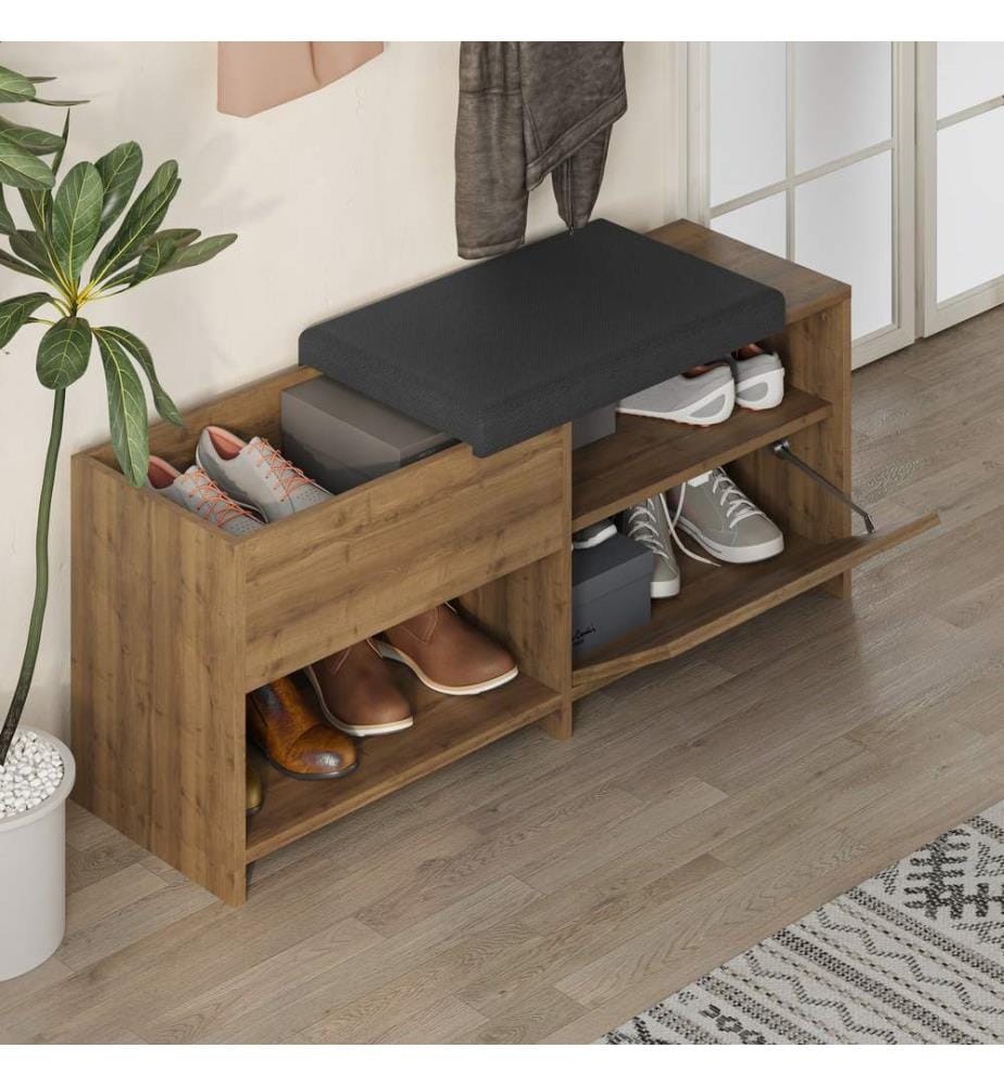 Meuble à chaussures, Hitit, panneau de particules mélaminé, tissu : Polyester