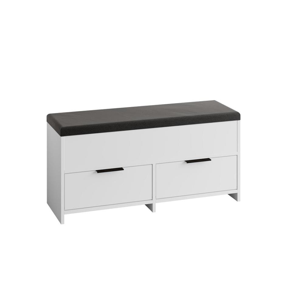 Meuble à chaussures, blanc, panneau de particules mélaminé, tissu : Polyester