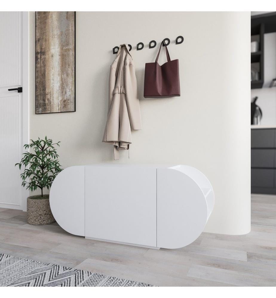 Meuble à chaussures, blanc, panneau de particules mélaminé