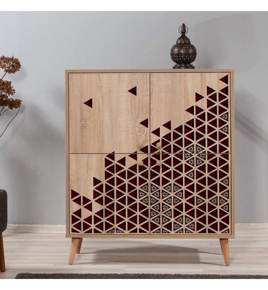 Sonomo, Armadietti Per Scarpe, 111X95X36 cm, Pannello Di Particelle Rivestito In Melamina