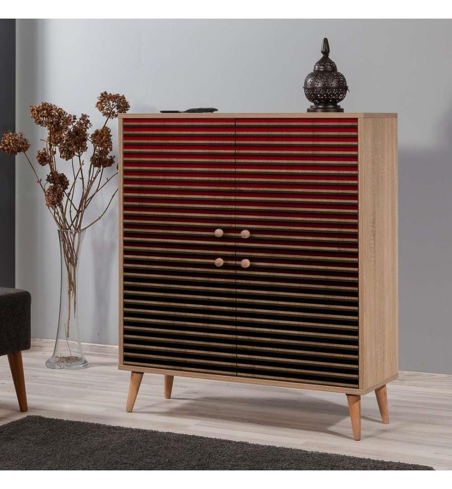 Sonomo, Armadietti Per Scarpe, 111X95X36 cm, Pannello Di Particelle Rivestito In Melamina