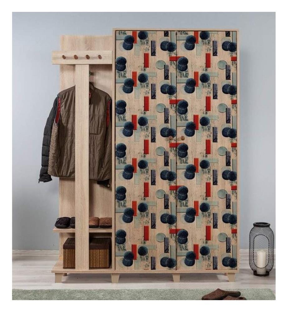 Sonomo, Supporto Per Il Cloakroom, 194X135X36 cm, Piastra Di Particelle Rivestita Con Melamina