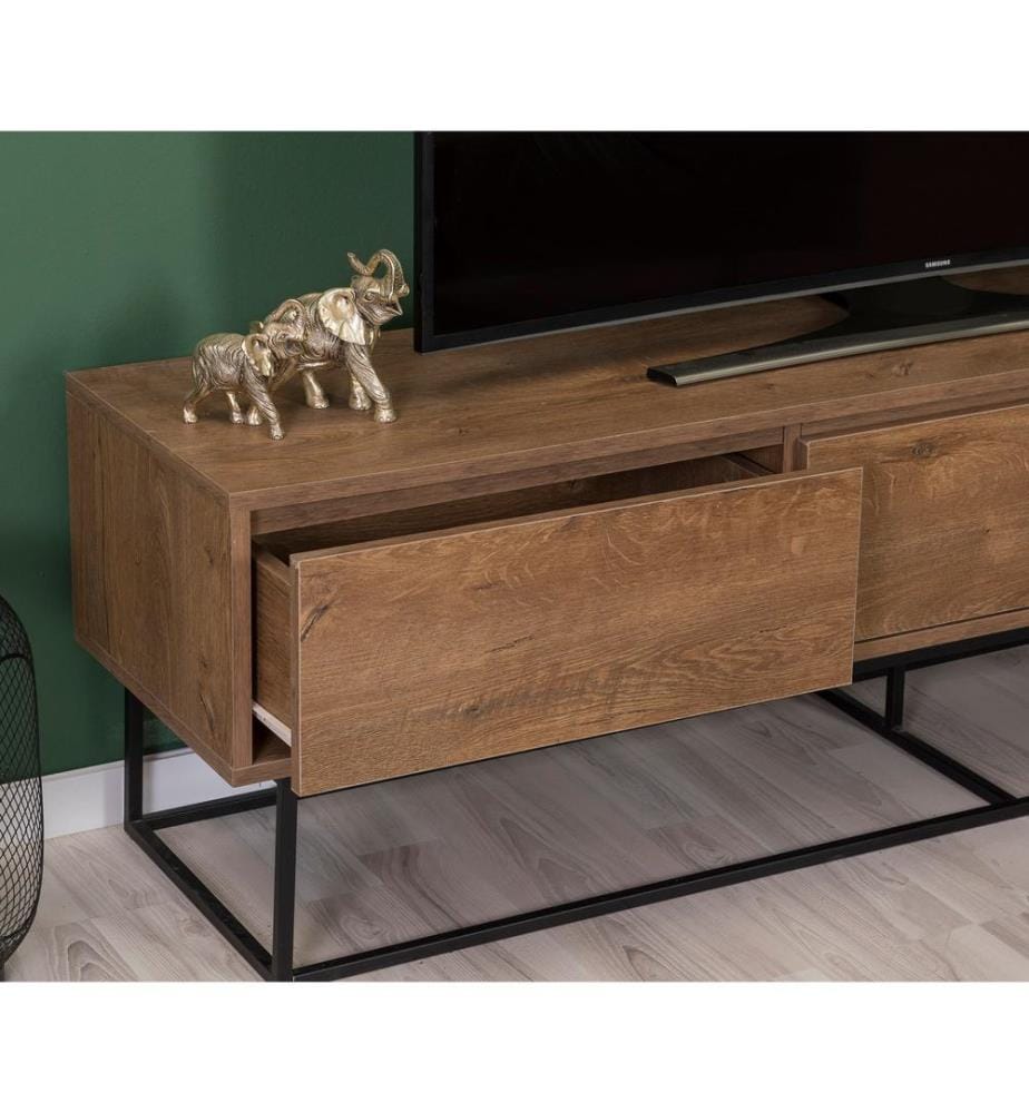Ensemble de meubles de salon, noyer, noir, panneau de particules mélaminé