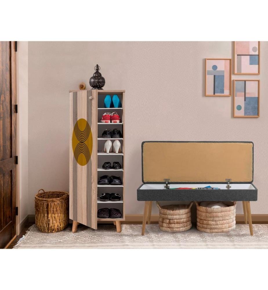 Ensemble de meubles de couloir, Sonomo, Anthracite, panneau de particules mélaminé