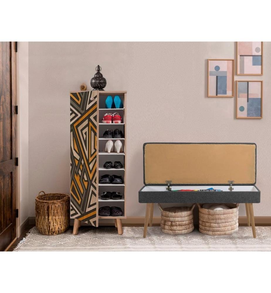Ensemble de meubles de couloir, Sonomo, Anthracite, Panneau de particules mélaminé