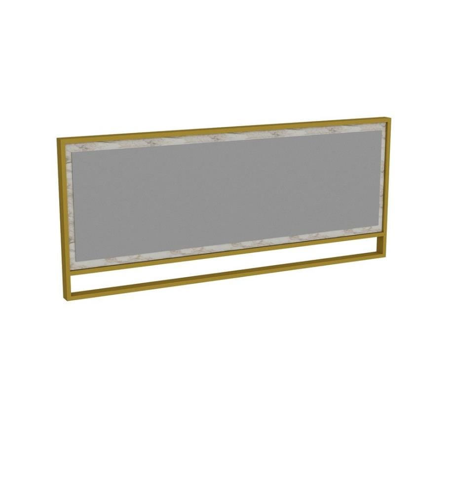 Oro, Bianco, Specchio Da Parete, 37.8X90X3 cm, Piastra Di Particelle Rivestita Con Melamina