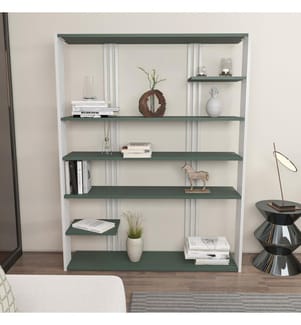 Etagère, vert, blanc, panneau de particules mélaminé