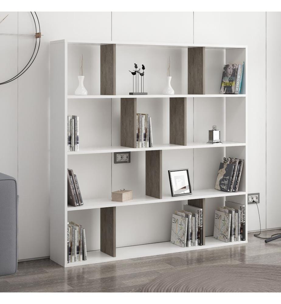 White, Librerie, 145X145.2X25 cm, Piastra Di Particelle Con Rivestimento Melamina