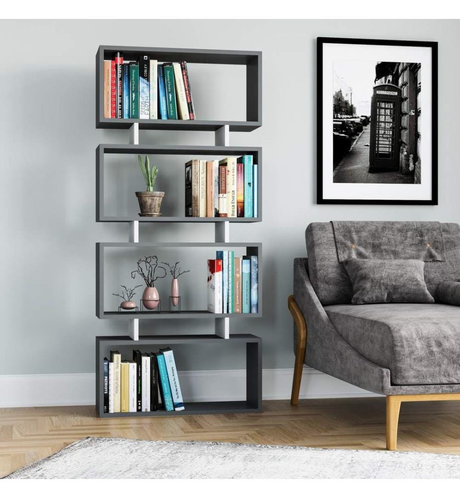 Etagère, Anthracite, Blanc, Panneau de particules mélaminé