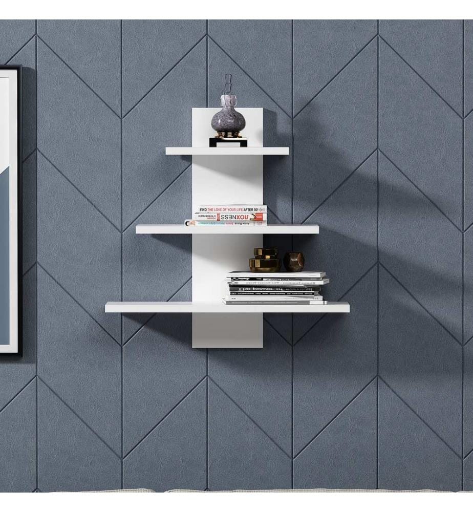 Etagère murale, blanc, panneau de particules mélaminé