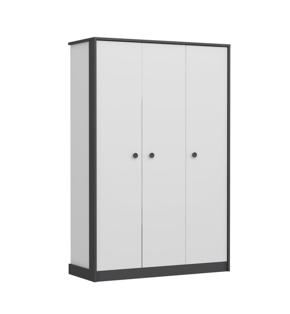 Bedroom Furniture Set, Anthracite White, Melamine Coated Particle Board