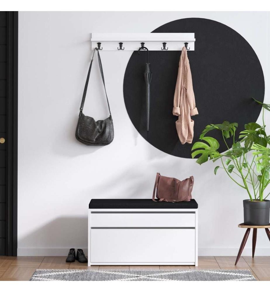 Scarpiera, bianco nero, pannello di particelle rivestito di melamina