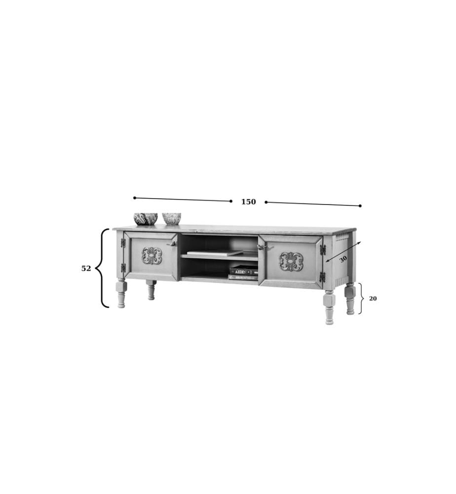 TV Unit, Black, MDF