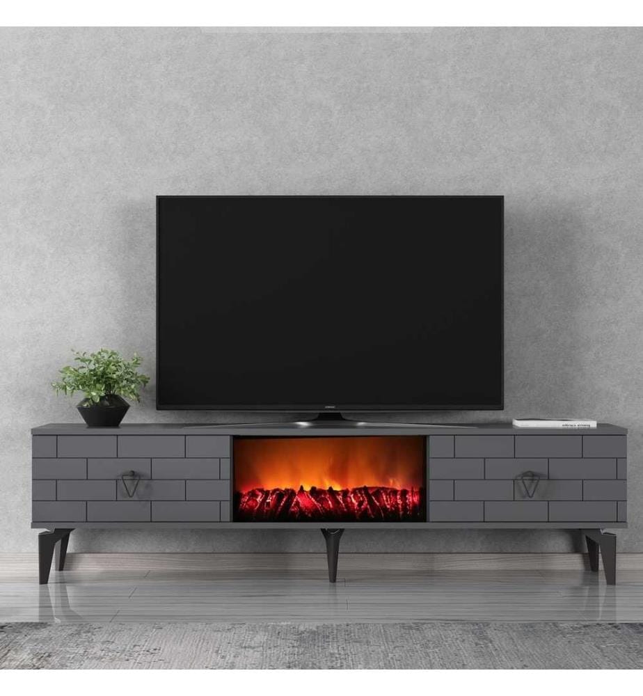 Porta TV, antracite, pannello di particelle rivestito in melamina