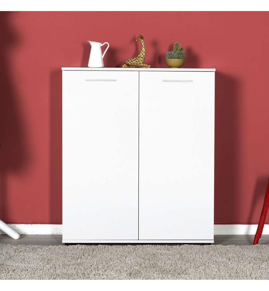 Scarpiera, bianco, pannello di particelle rivestito di melamina