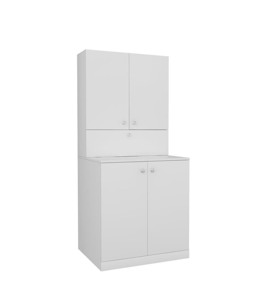Armoire pour lave-linge, blanc, panneau de particules mélaminé