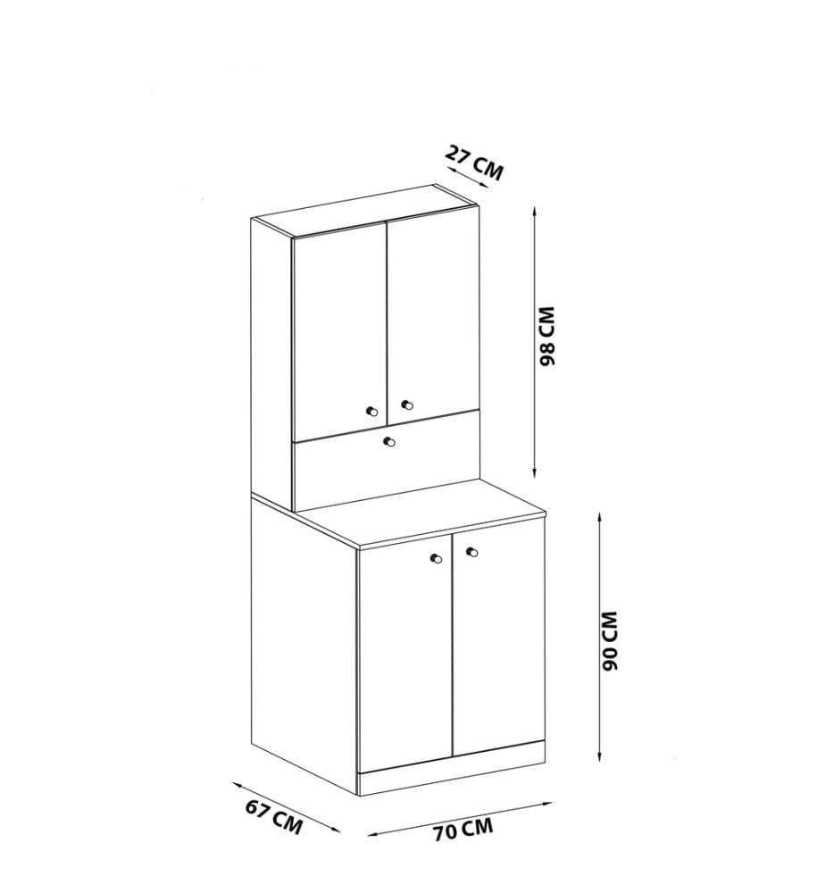 Armoire pour lave-linge, blanc, panneau de particules mélaminé