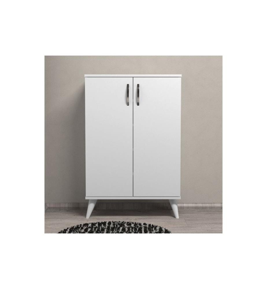 Scarpiera, bianco, pannello di particelle rivestito di melamina