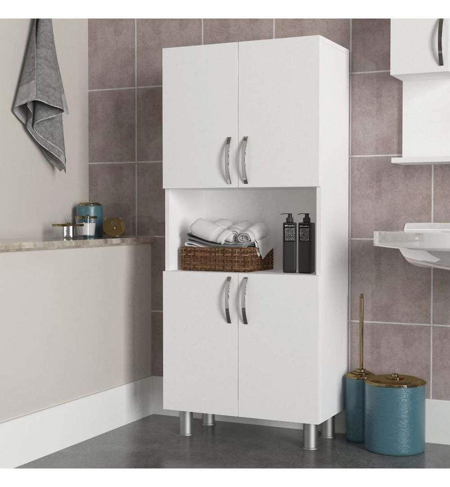 Bathroom Cabinet, White, Melamine Coated Particle Board