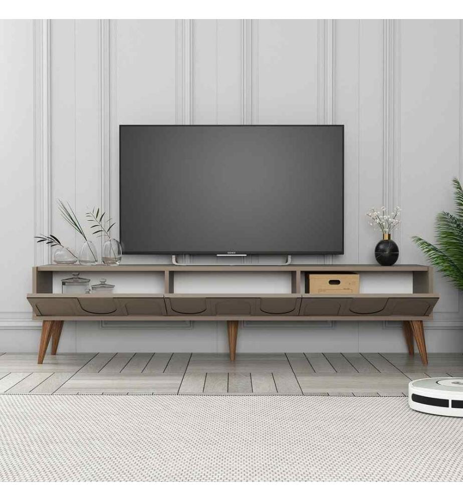 Mobile TV, Atlas, Noce, 100% pannello di particelle rivestito in melamina