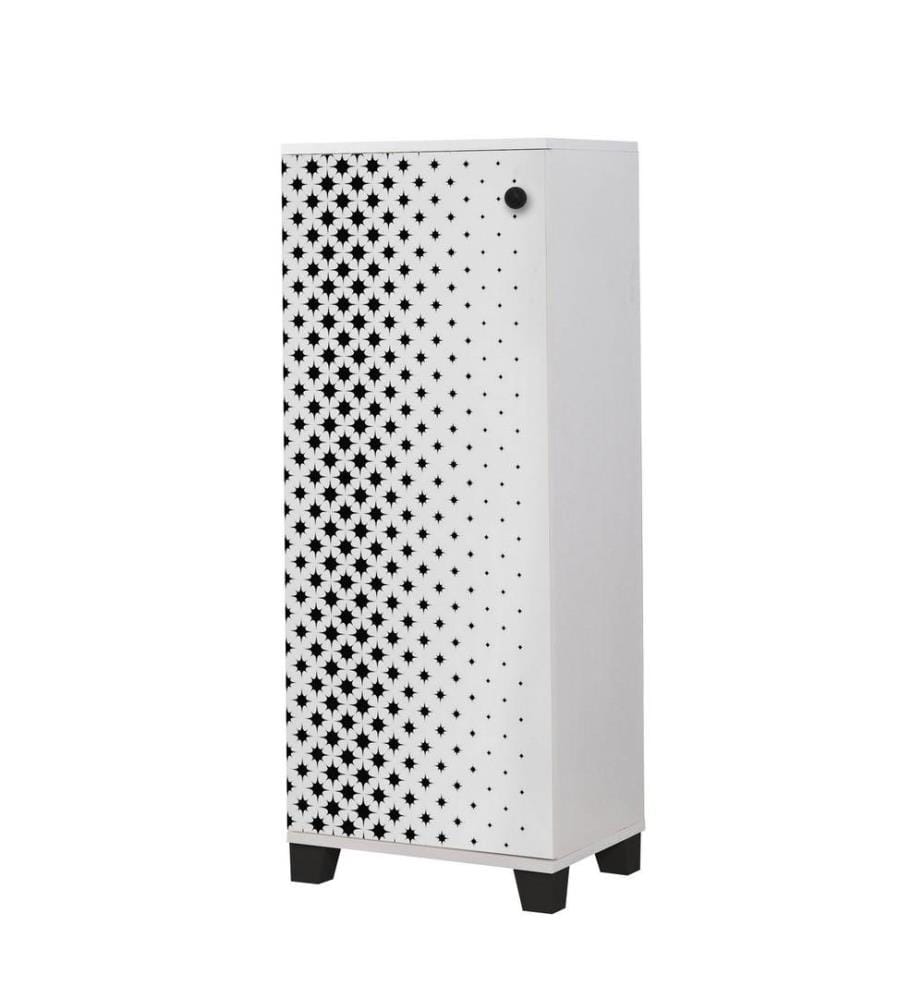 Shoe Cabinet, White Black, Melamine Coated Particle Board