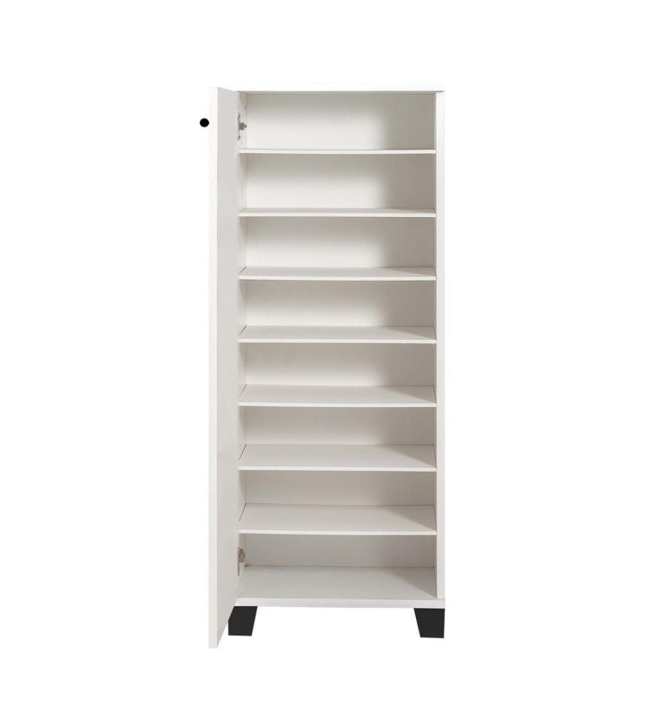 Shoe Cabinet, White Black, Melamine Coated Particle Board