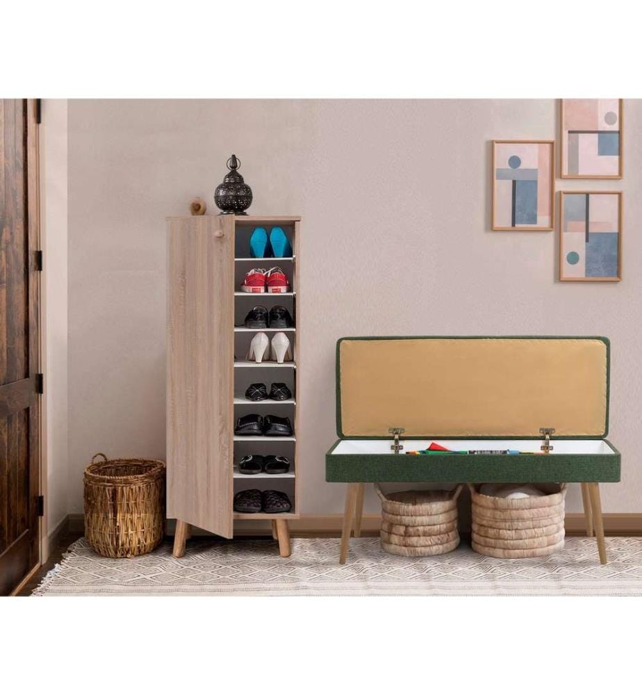 Set di mobili per corridoio, Sonomo, verde, pannello di particelle rivestito di melamina