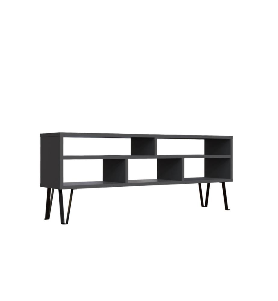 TV Stand, Anthracite, Melamine Coated Particle Board