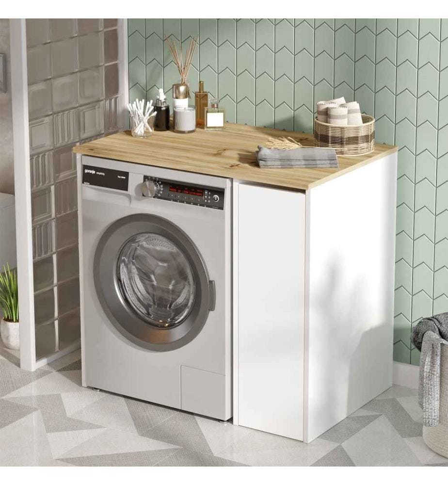 Mobile da bagno, bianco noce, pannello di particelle rivestito in melamina