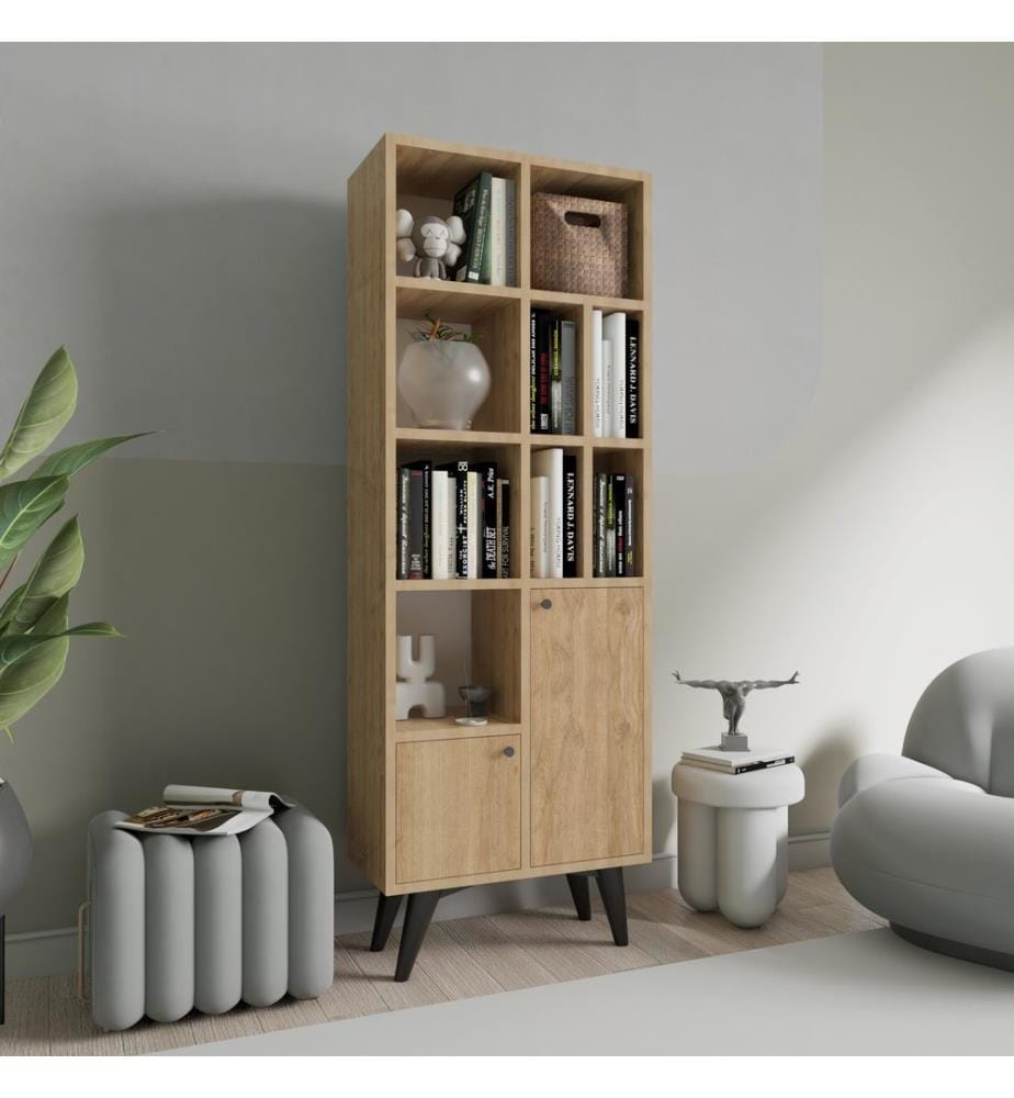 Eichenfarbig, Bücherregale, 170X60X30 cm, Melaminbeschichtete Partikelplatte