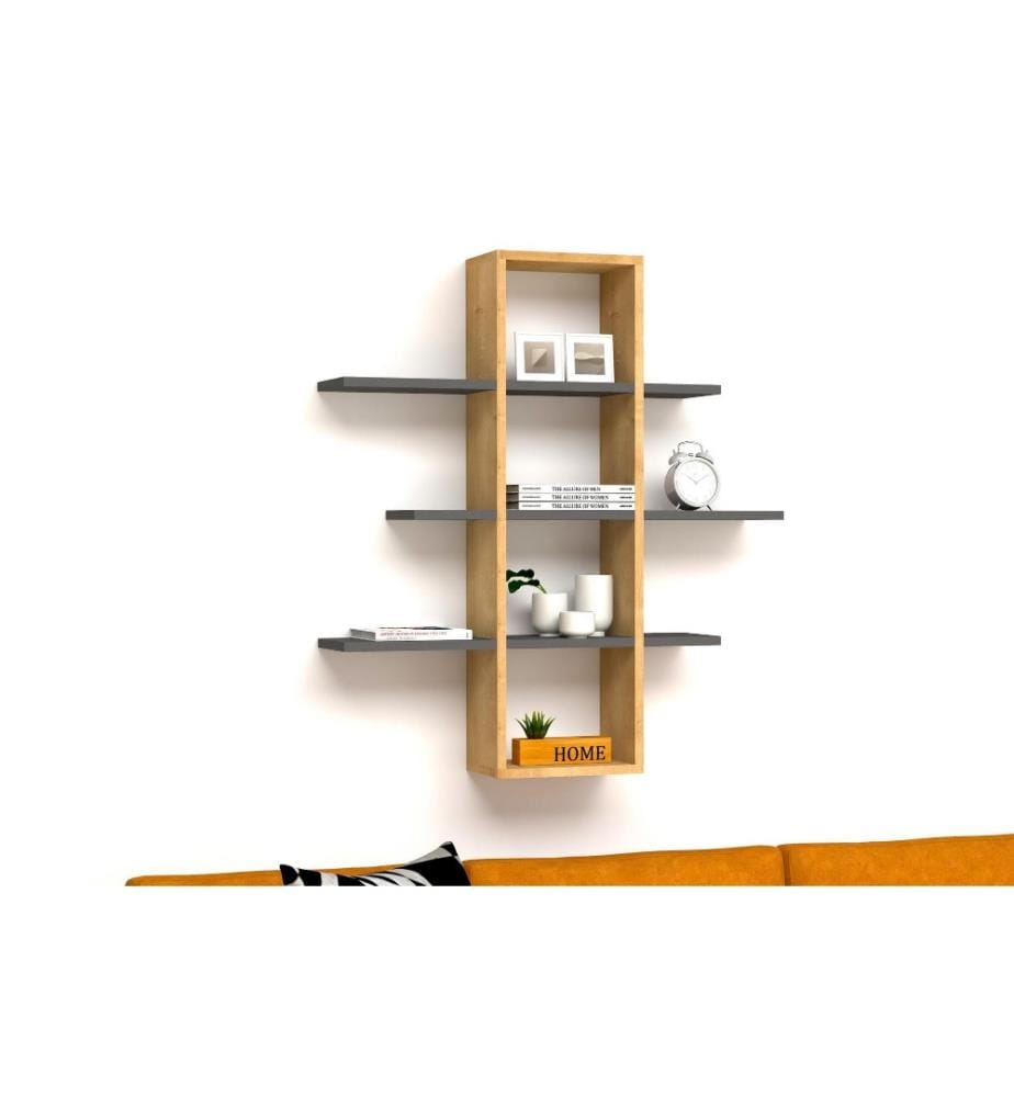 Etagère murale, Saphir, Anthracite, Panneau de particules mélaminé