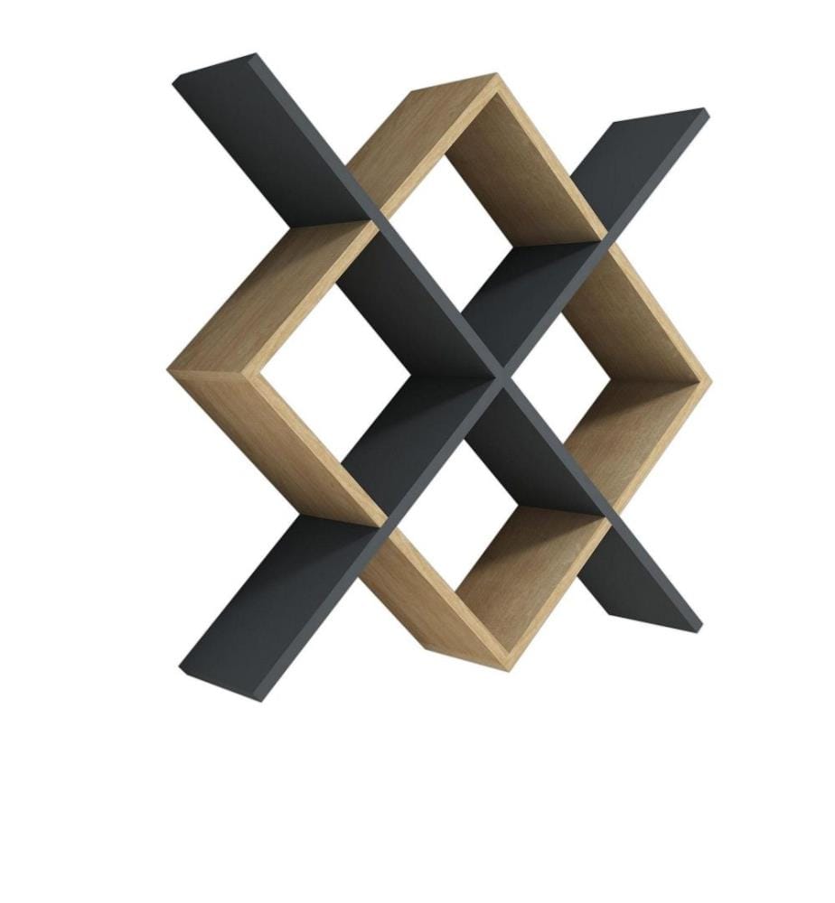 Etagère murale, Saphir, Anthracite, Panneau de particules mélaminé