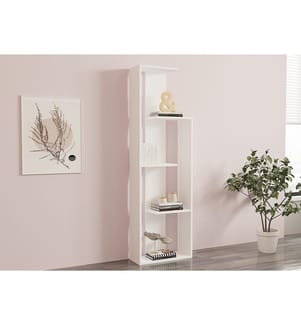 Bianco, Scaffali, 160X50X19,6 cm, Piastra Di Particelle Con Rivestimento Melaminico