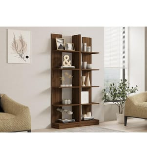 Colore In Noce, Librerie, 187X100X25,8 cm, Piastra Di Particelle Rivestita Con Melamina