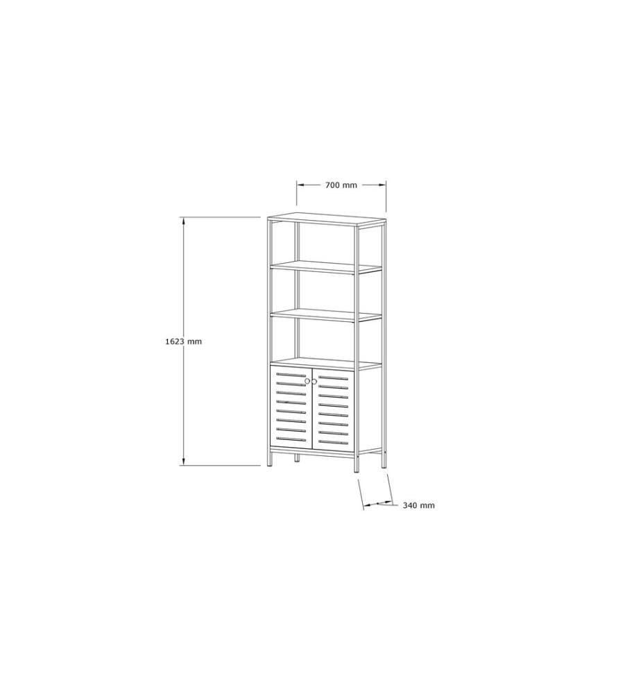 Zaffiro, Librerie, 162.2X70X34 cm, Piastra Di Particelle Con Rivestimento Melamina
