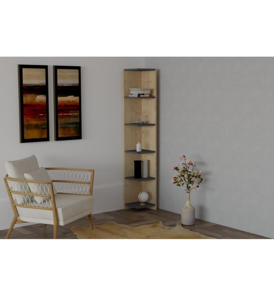 Saphir,Anthrazit, Bücherregale, 160X25X25 cm, Melaminbeschichtete Partikelplatte