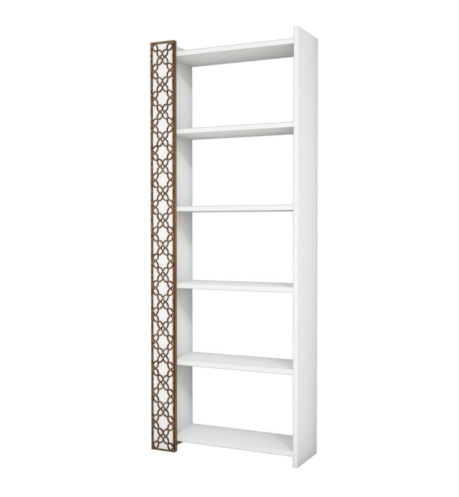 White, Scaffali, 170X64.6X24,2 cm, Piastra Di Particelle Con Rivestimento A Base Di Melamina