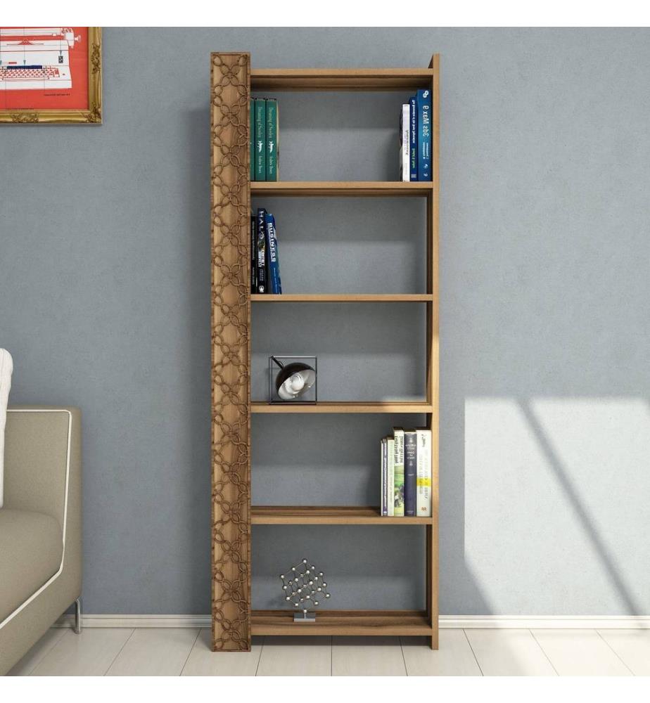 Nussbaumfarbe, Bücherregale, 170X64,6X24,2 cm, Melaminbeschichtete Partikelplatte