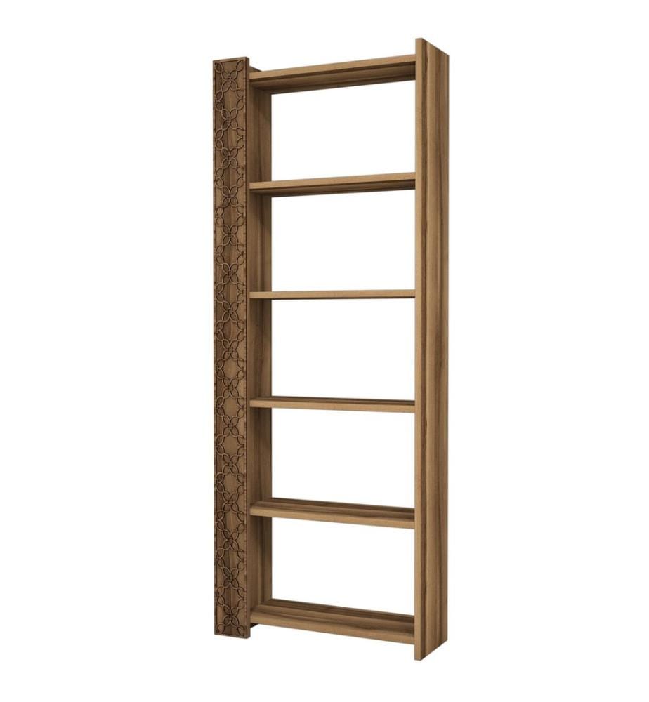 Nussbaumfarbe, Bücherregale, 170X64,6X24,2 cm, Melaminbeschichtete Partikelplatte