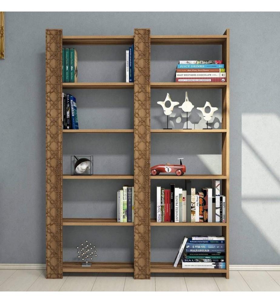 Nussbaumfarbe, Bücherregale, 170X124,6X24,2 cm, Melaminbeschichtete Partikelplatte