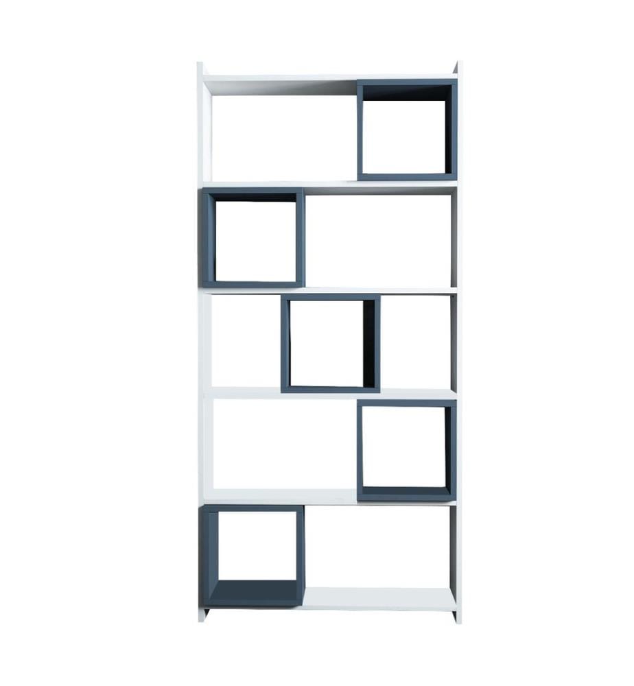 Blanc, Bleu, Étagères, 75X120X65 cm, Plaque De Particules Enrobée De Mélamine