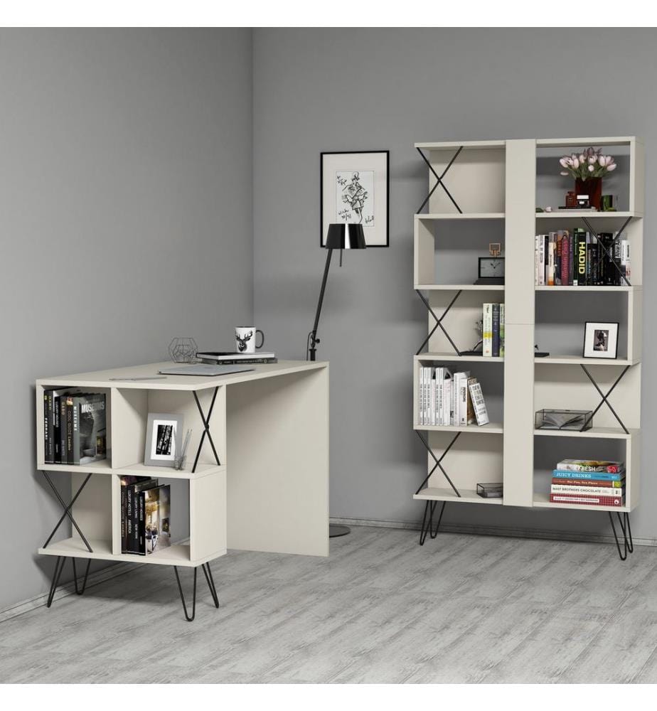 Creme,Schwarz, Bücherregale, 78,8X120X60 cm, Melaminbeschichtete Partikelplatte