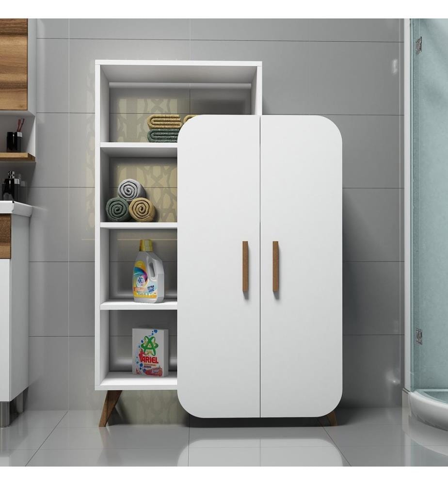Bianco, Librerie, 132X90X32 cm, Piastra Di Particelle Con Rivestimento Melamina